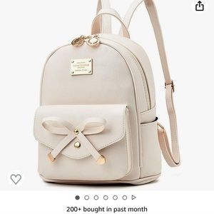 Ihayner girls bowknot cute leather backpack mini backpack purse for woman